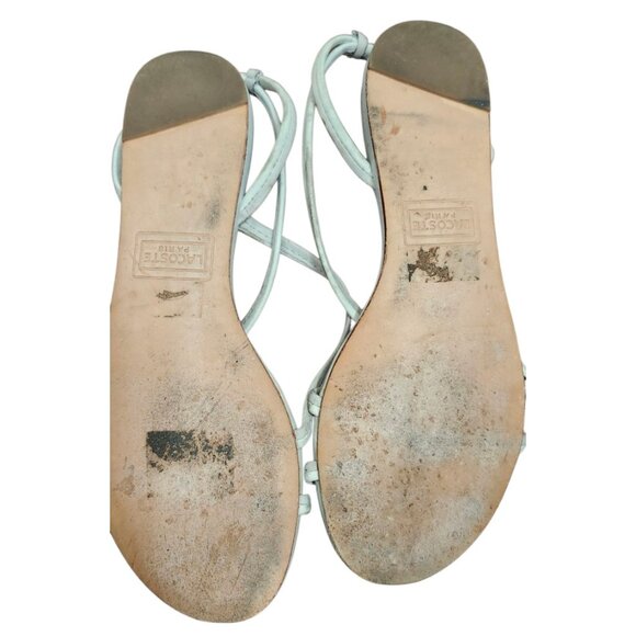 Lacoste Paris Leather Sandals Straps Grey Womens  Size 6 - Picture 8 of 11